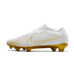 Chuteira Campo Nike Zoom Mercurial Vapor 15 Elite FG Branca e Dourada - VN Esportes