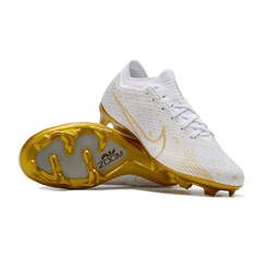 Chuteira Campo Nike Zoom Mercurial Vapor 15 Elite FG Branca e Dourada - VN Esportes