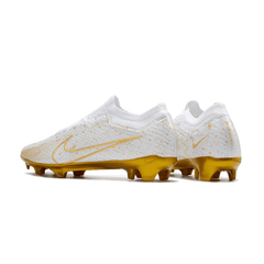 Chuteira Campo Nike Zoom Mercurial Vapor 15 Elite FG Branca e Dourada - VN Esportes