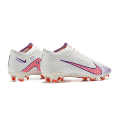 Chuteira Campo Nike Zoom Mercurial Vapor 15 Elite FG Branca e Roxa - VN Esportes