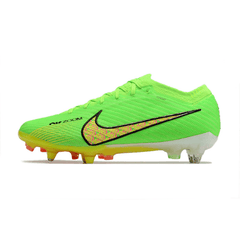 Chuteira Campo Nike Zoom Mercurial Vapor 15 Elite SG Ponta de Aluminio Verde e Amarela