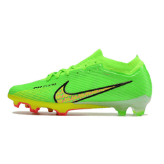 Chuteira Campo Nike Zoom Mercurial Vapor 15 Elite FG Verde,Amarela e Rosa