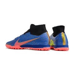 Chuteira Society Nike Zoom Mercurial Superfly 9 Elite TF Azul,Dourado e Rosa - VN Esportes