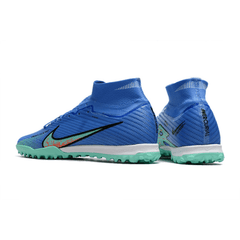 Chuteira Society Nike Zoom Mercurial Superfly 9 Elite TF Azul e Verde - VN Esportes