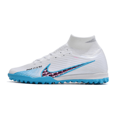 Chuteira Society Nike Zoom Mercurial Superfly 9 Elite TF Branca,Azul e Rosa - VN Esportes