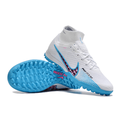 Chuteira Society Nike Zoom Mercurial Superfly 9 Elite TF Branca,Azul e Rosa - VN Esportes