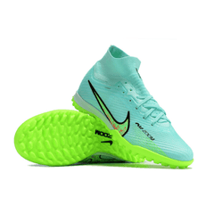 Chuteira Society Nike Zoom Mercurial Superfly 9 Elite TF Verde e Azul Claro - VN Esportes