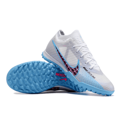 Chuteira Society Nike Zoom Mercurial Vapor 15 Elite TF Cinza, Azul e Rosa - VN Esportes