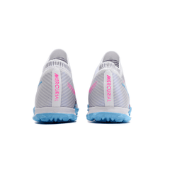 Chuteira Society Nike Zoom Mercurial Vapor 15 Elite TF Cinza, Azul e Rosa - VN Esportes