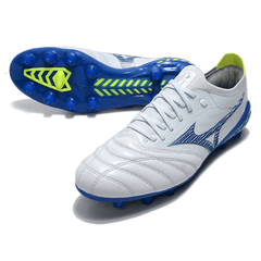 Chuteira Mizuno Morelia Neo III FG Branca,Azul e Verde - VN Esportes