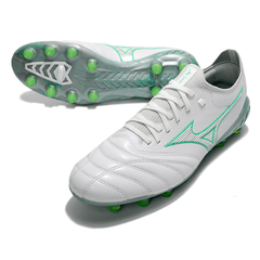 Chuteira Mizuno Morelia Neo III FG Branca e Verde - VN Esportes