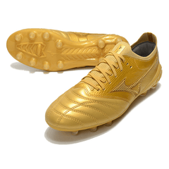 Chuteira Mizuno Morelia Neo III FG Dourada - VN Esportes