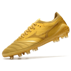 Chuteira Mizuno Morelia Neo III FG Dourada - VN Esportes