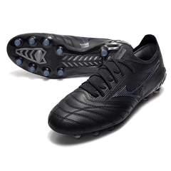 Chuteira Mizuno Morelia Neo III FG Preta e Azul Marinho - VN Esportes