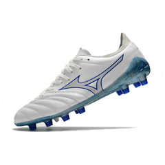 Chuteira Mizuno Morelia Neo III Pro FG Branco e Azul - VN Esportes