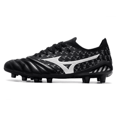 Chuteira Mizuno Morelia Neo III FG Preta,Cinza e Branca - VN Esportes