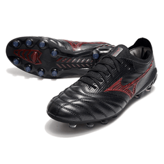 Chuteira Mizuno Morelia Neo III FG Preta e Vermelha - VN Esportes