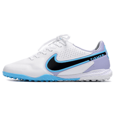 Chuteira Society Nike Tiempo Legend 9 Elite TF Azul e Branca