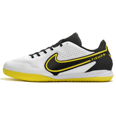 Chuteira Futsal Nike Tiempo Legend 9 Elite IC Branca, Preta e Amarela