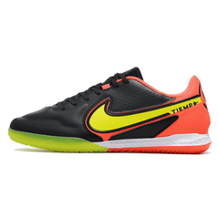 Chuteira Futsal Nike Tiempo Legend 9 Elite IC Preta,Laranja e Amarela