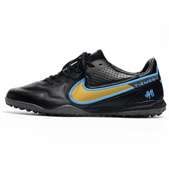 Chuteira Society Nike Tiempo Legend 9 Elite TF Preta e Azul