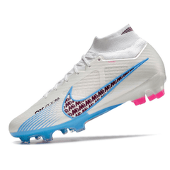 Chuteira Campo Nike Zoom Mercurial Superfly 9 Elite FG Branca,Azul e Rosa - VN Esportes