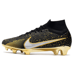 Chuteira Nike Zoom Mercurial Superfly 9 Elite FG Preta e Dourada - VN Esportes