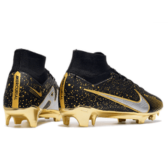 Chuteira Nike Zoom Mercurial Superfly 9 Elite FG Preta e Dourada - VN Esportes