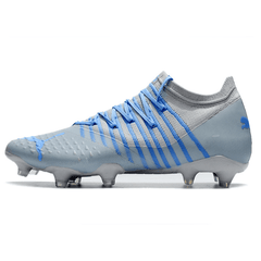 Chuteira Campo Puma Future Z 1.3 FG Cinza, Azul e Laranja