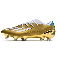 Chuteira Campo Adidas X Speedportal.1 Ponta de Aluminio SG Dourada Messi